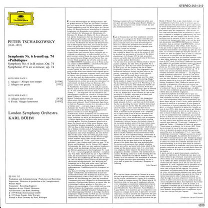 Pyotr Ilyich Tchaikovsky, London Symphony Orchestra, Karl Böhm : Symphonie No.6 Pathetique (LP, Album)