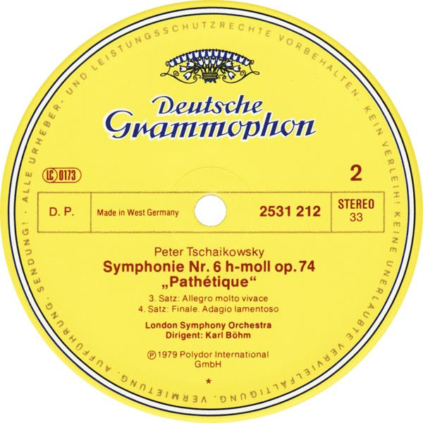 Pyotr Ilyich Tchaikovsky, London Symphony Orchestra, Karl Böhm : Symphonie No.6 Pathetique (LP, Album)