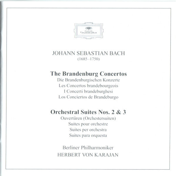 Johann Sebastian Bach, Berliner Philharmoniker, Herbert von Karajan : The Brandenburg Concertos. Suites Nos. 2 & 3 (2xCD, Comp, RE, RM)
