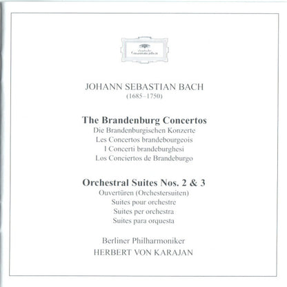 Johann Sebastian Bach, Berliner Philharmoniker, Herbert von Karajan : The Brandenburg Concertos. Suites Nos. 2 & 3 (2xCD, Comp, RE, RM)