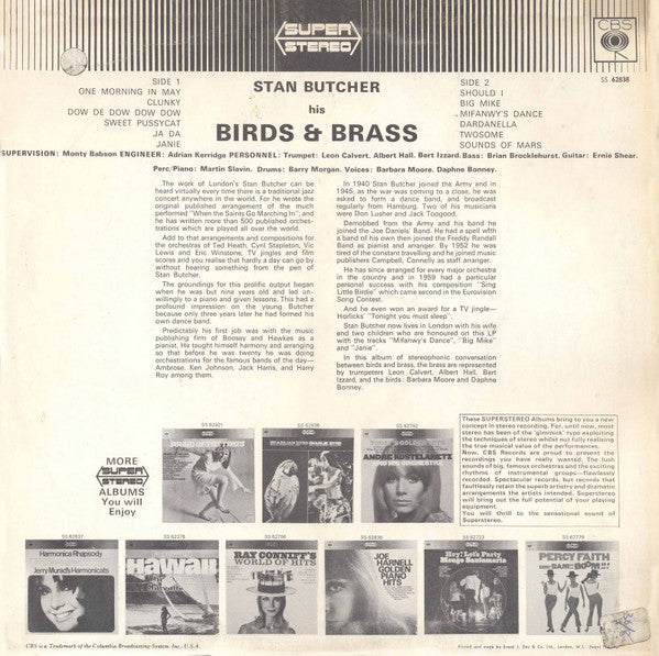 Stan Butcher, His Birds And Brass : Stan Butcher His Birds And Brass (LP, Album)