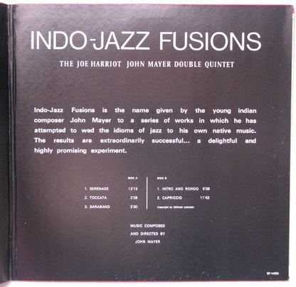 The Joe Harriott Double Quintet : Jazz - Indo-Jazz Fusions (LP, RE)