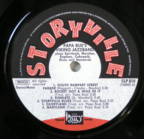 Papa Bue's Viking Jazz Band : Plays Spirituals, Marches, Ragtime, Cakewalk, Bues And Standards (LP, RE)