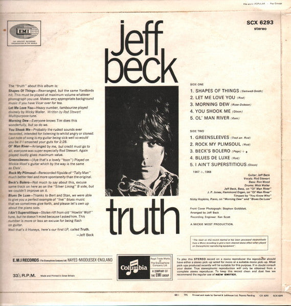 Jeff Beck : Truth (LP, Album)