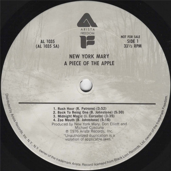 New York Mary : A Piece Of The Apple (LP, Album, Promo)