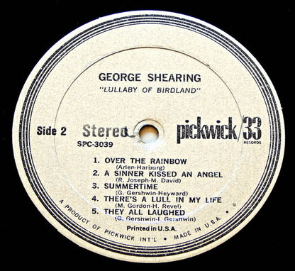 George Shearing : Lullaby Of Birdland (LP, Comp)