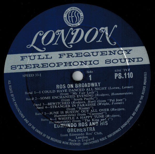 Edmundo Ros & His Orchestra : Ros On Broadway (LP, Album)