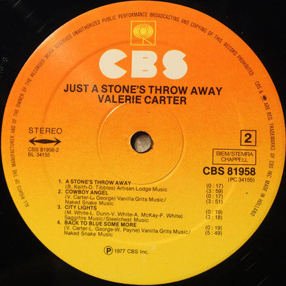 Valerie Carter : Just A Stone's Throw Away (LP, Album)