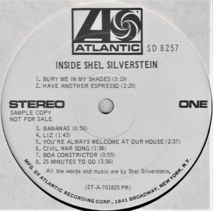 Shel Silverstein : Inside Shel Silverstein (LP, Album, Promo, RE)