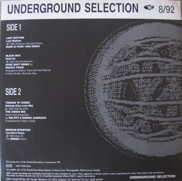 Various : Underground Selection 8/92 (12")