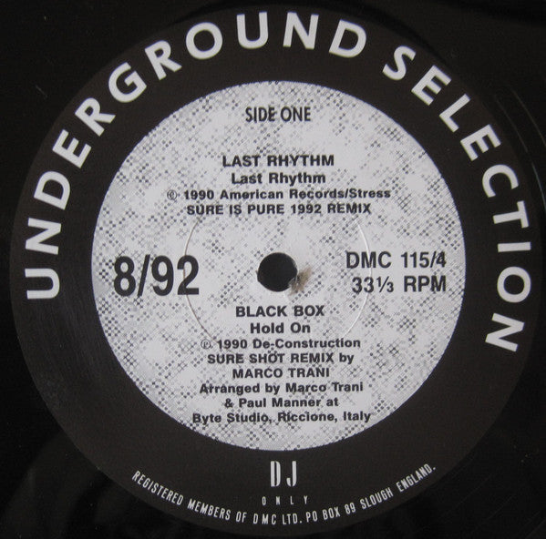 Various : Underground Selection 8/92 (12")