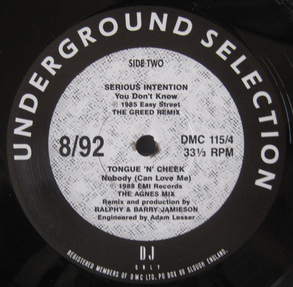 Various : Underground Selection 8/92 (12")