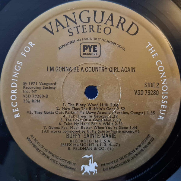 Buffy Sainte-Marie : I'm Gonna Be A Country Girl Again (LP, Album, RP)