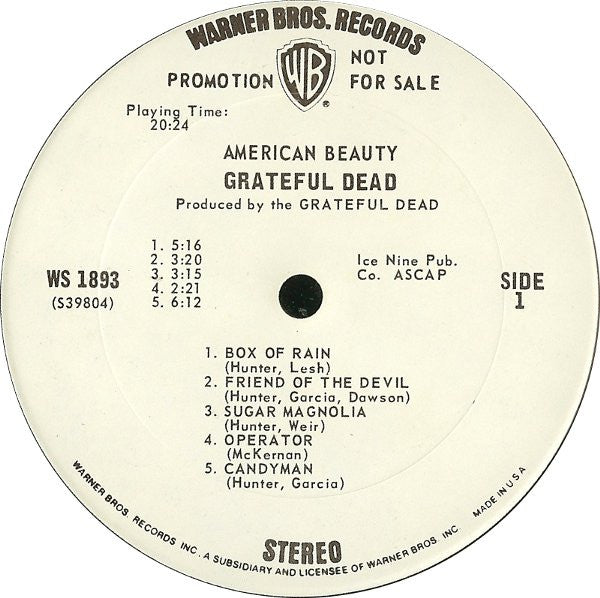 The Grateful Dead : American Beauty (LP, Album, Promo)