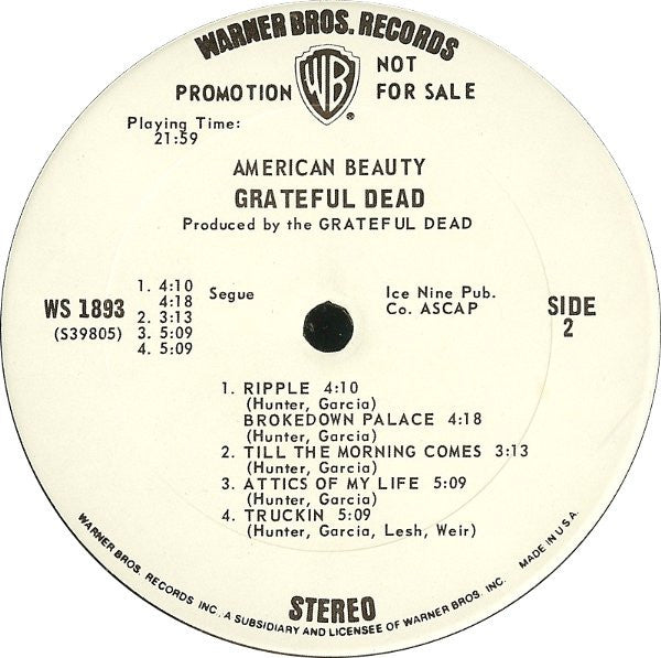 The Grateful Dead : American Beauty (LP, Album, Promo)
