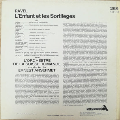 Maurice Ravel / Motet Choir Of Geneva, L'Orchestre De La Suisse Romande, Ernest Ansermet : L'Enfant Et Les Sortilèges (LP)