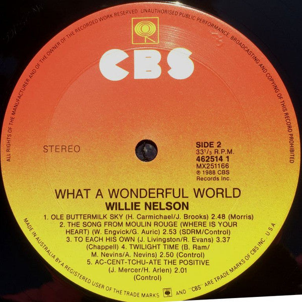 Willie Nelson : What A Wonderful World (LP, Album)