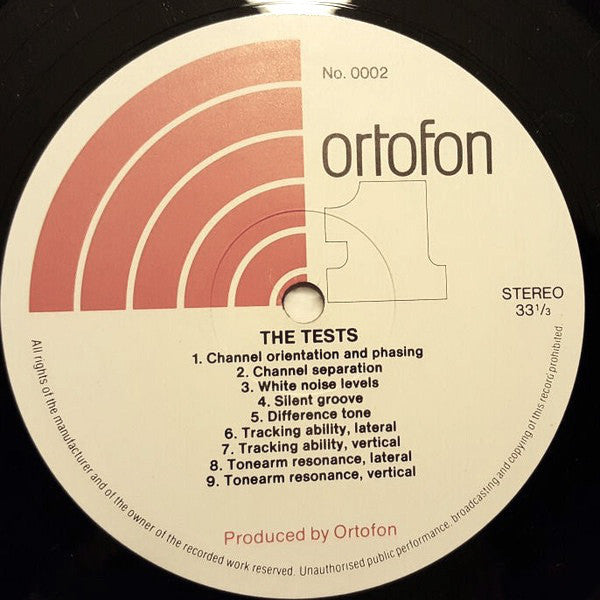 Various : Ortofon Pick Up Test Record - Test Of Signals And Music (LP, Comp)