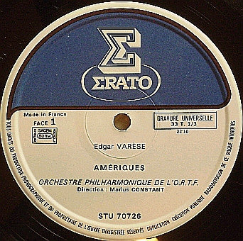 Edgard Varèse / Orchestre National De L'ORTF Direction Marius Constant : Amériques / Arcana (LP)