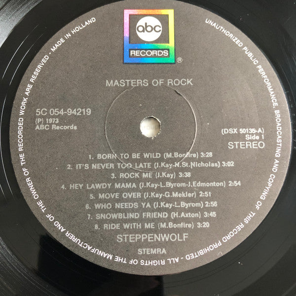 Steppenwolf : Masters Of Rock (LP, Comp, RE)
