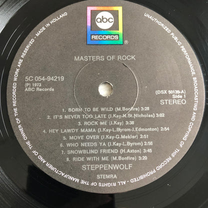 Steppenwolf : Masters Of Rock (LP, Comp, RE)