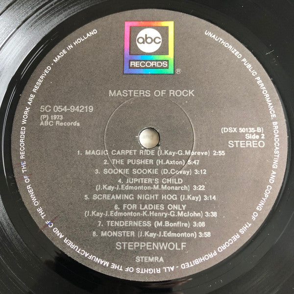 Steppenwolf : Masters Of Rock (LP, Comp, RE)