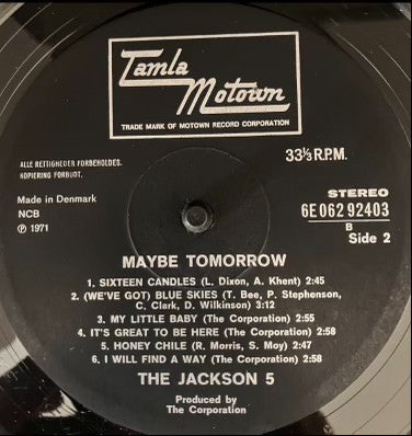 The Jackson 5 : Maybe Tomorrow (LP, Album)