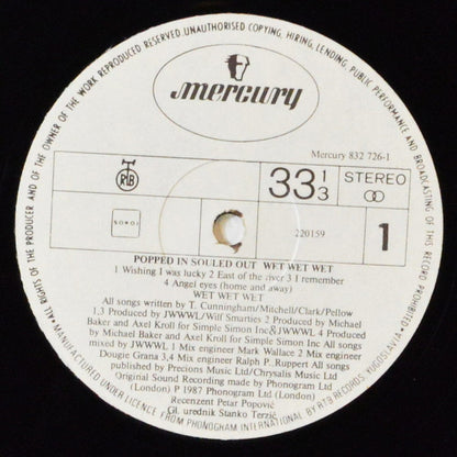 Wet Wet Wet : Popped In Souled Out (LP, Album)