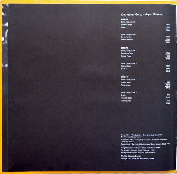 Gong Kebyar, Sebatu : Bali: Gamelan Music From Sebatu (3xLP)