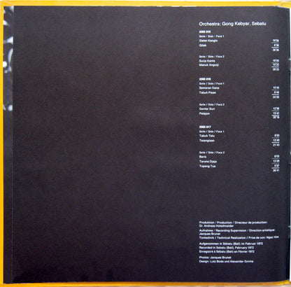 Gong Kebyar, Sebatu : Bali: Gamelan Music From Sebatu (3xLP)