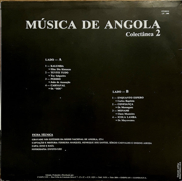 Various : Música De Angola - Colectânea 2 (LP, Comp)