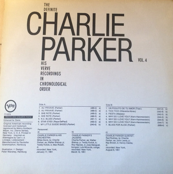 Charlie Parker : The Definite Charlie Parker, Vol. 4 (LP, Comp)