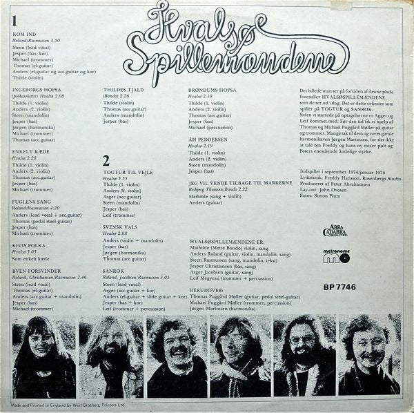 Hvalsøspillemændene : Kom Ind (LP, Album)