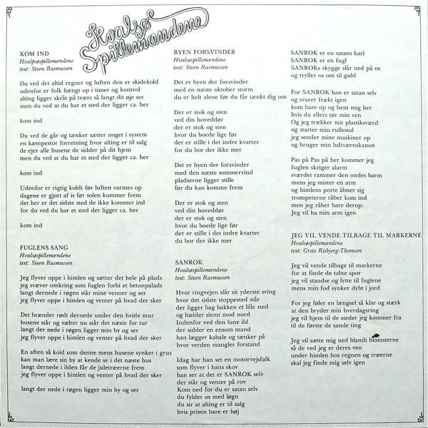 Hvalsøspillemændene : Kom Ind (LP, Album)