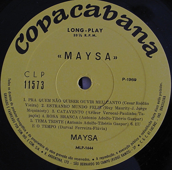 Maysa Matarazzo : Maysa (LP, Album, Mono)