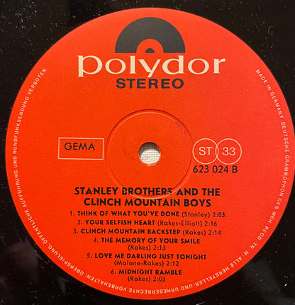 The Stanley Brothers And The Clinch Mountain Boys : Stanley Brothers And The Clinch Mountain Boys (LP, Album, Ger)