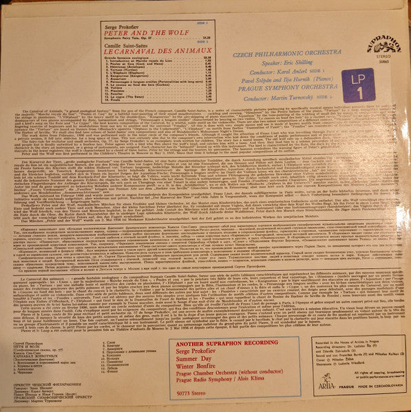 Sergei Prokofiev, Camille Saint-Saëns : Peter And The Wolf / Le Carnaval Des Animaux (LP, RE, RP)