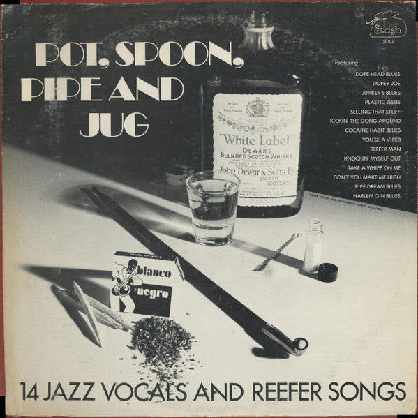 Various : Pot, Spoon, Pipe And Jug - 14 Jazz Vocals And Reefer Songs (LP, Comp, Sil)