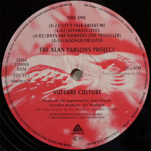 The Alan Parsons Project : Vulture Culture (LP, Album)