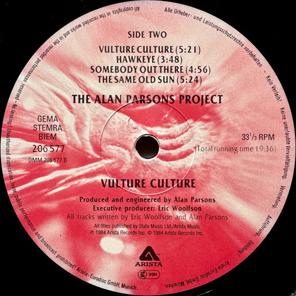The Alan Parsons Project : Vulture Culture (LP, Album)