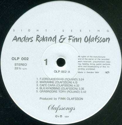 Anders Roland & Finn Olafsson : Sight-Seeing (LP, Album)