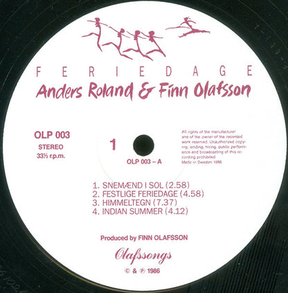 Anders Roland & Finn Olafsson : Feriedage (LP, Album)