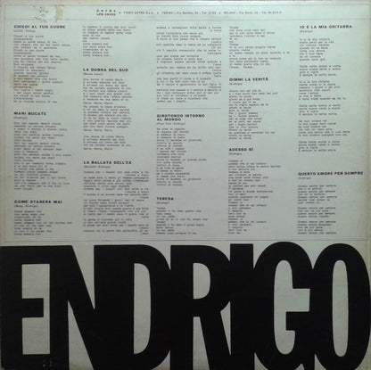Sergio Endrigo : Endrigo (LP, Album)