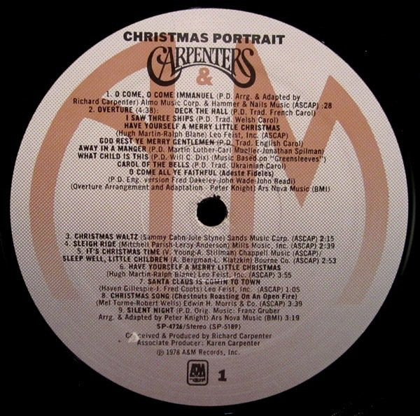 Carpenters : Christmas Portrait (LP, Album, PRC)