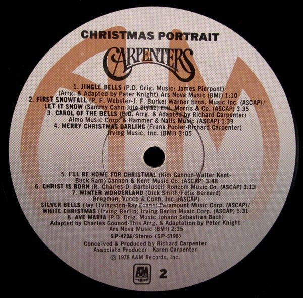 Carpenters : Christmas Portrait (LP, Album, PRC)