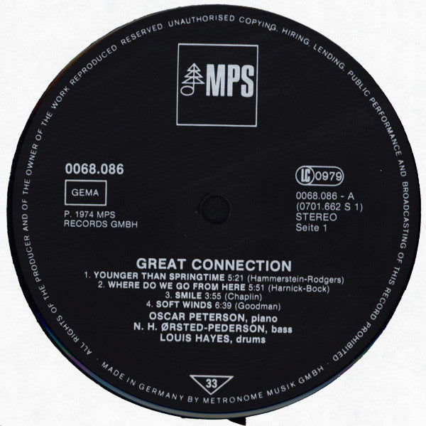 Oscar Peterson : Great Connection (LP, Album, RE)