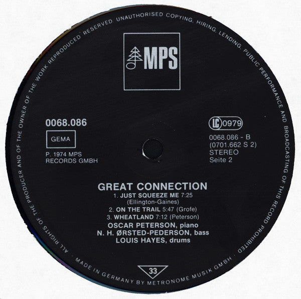 Oscar Peterson : Great Connection (LP, Album, RE)