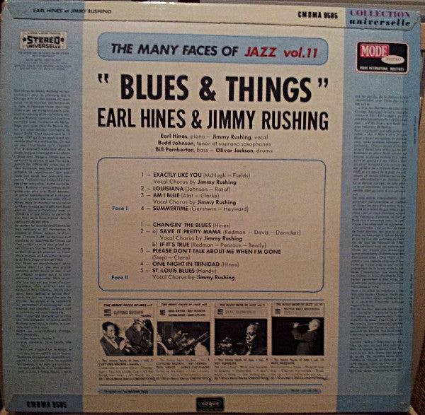 Earl Hines With Jimmy Rushing : Blues & Things (LP, Album)