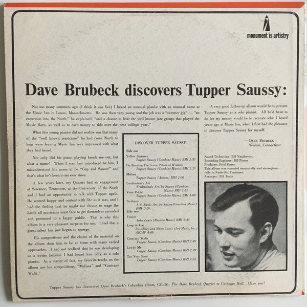 Tupper Saussy : Discover Tupper Saussy (LP, Album)