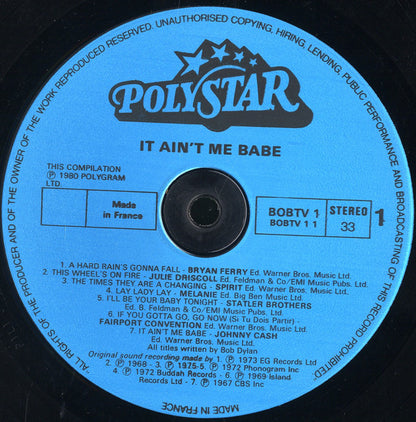 Various : It Ain't Me Babe - Great Artists Sing The Songs Of Bob Dylan (LP, Comp)